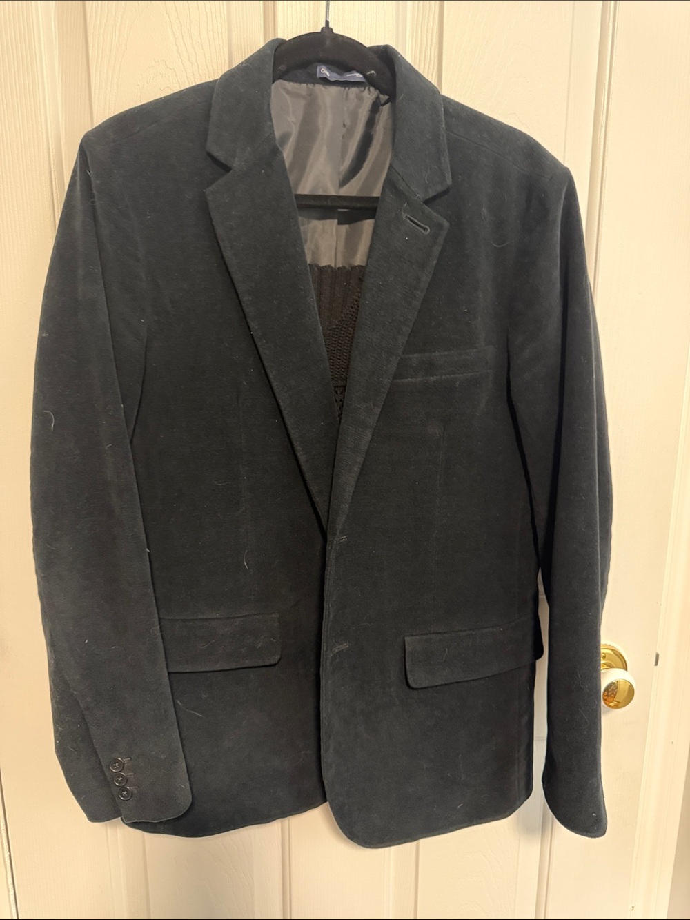 GAP Men's Dark Green Corduroy Blazer - Single-Breasted Sport Coat